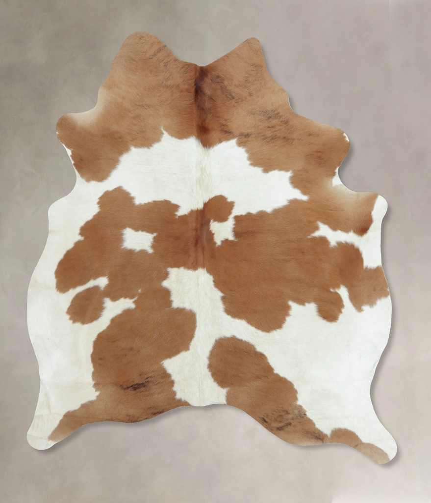 Brown and White X-Large Brazilian Cowhide Rug 7'3"H x 5'10"W #B9386 by Hudson Hides