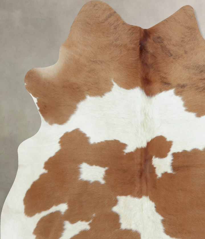 Brown and White X-Large Brazilian Cowhide Rug 7'3"H x 5'10"W #B9386 by Hudson Hides