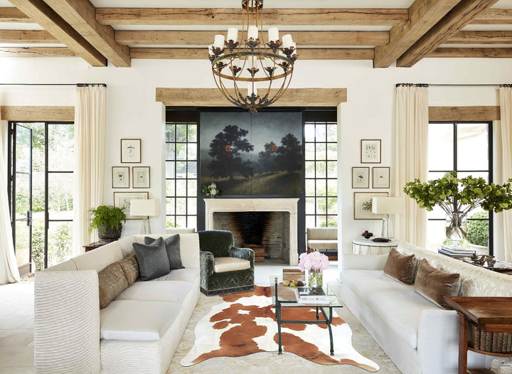 Brown and White X-Large Brazilian Cowhide Rug 7'3"H x 5'10"W #B9386 by Hudson Hides