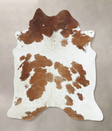 Brown and White X-Large Brazilian Cowhide Rug 6'9"H x 6'3"W #B9387 by Hudson Hides