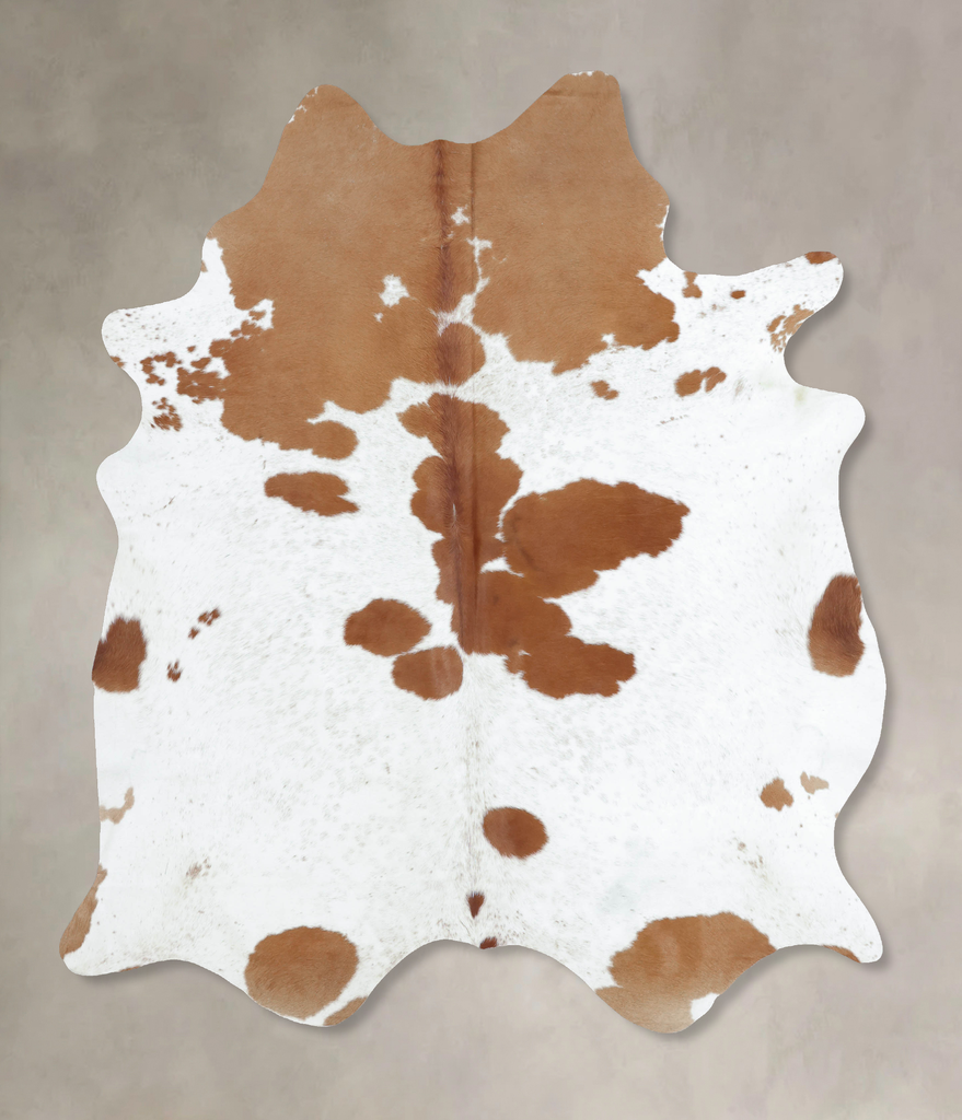 Brown and White XX-Large Brazilian Cowhide Rug 8'1"H x 6'6"W #B9398 by Hudson Hides