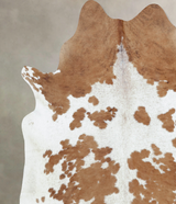 Brown and White XX-Large Brazilian Cowhide Rug 7'10"H x 7'2"W #B9401 by Hudson Hides