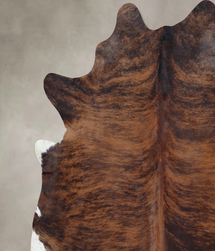 Dark Brindle X-Large Brazilian Cowhide Rug 7'4"H x 6'8"W #B9421 by Hudson Hides