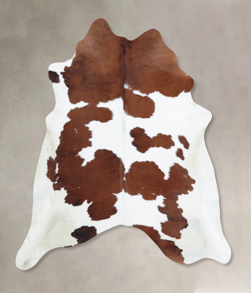 Brown and White XX-Large Brazilian Cowhide Rug 7'5"H x 6'10"W #B9441 by Hudson Hides