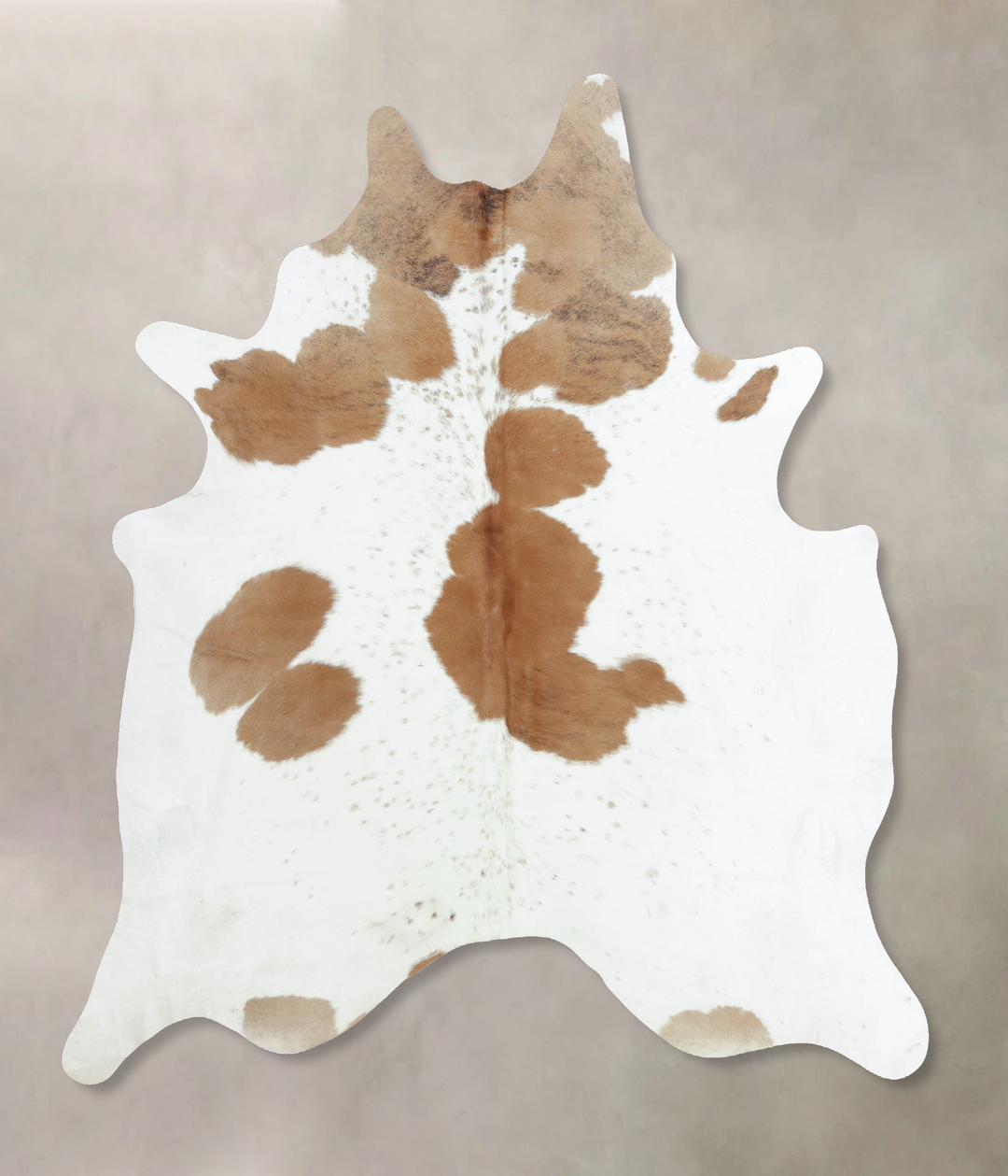 Brown and White X-Large Brazilian Cowhide Rug 7'8"H x 6'5"W #B9451 by 