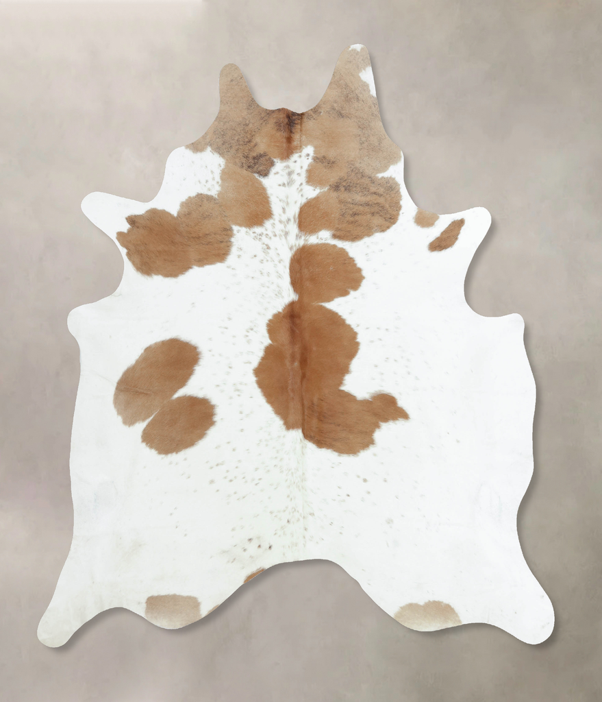 Brown and White X-Large Brazilian Cowhide Rug 7'8"H x 6'5"W #B9451 by Hudson Hides