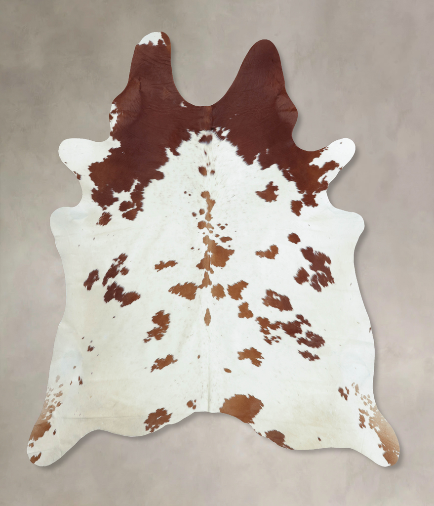 Brown and White XX-Large Brazilian Cowhide Rug 8'0"H x 7'0"W #B9461 by Hudson Hides