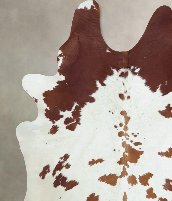 Brown and White XX-Large Brazilian Cowhide Rug 8'0"H x 7'0"W #B9461 by Hudson Hides