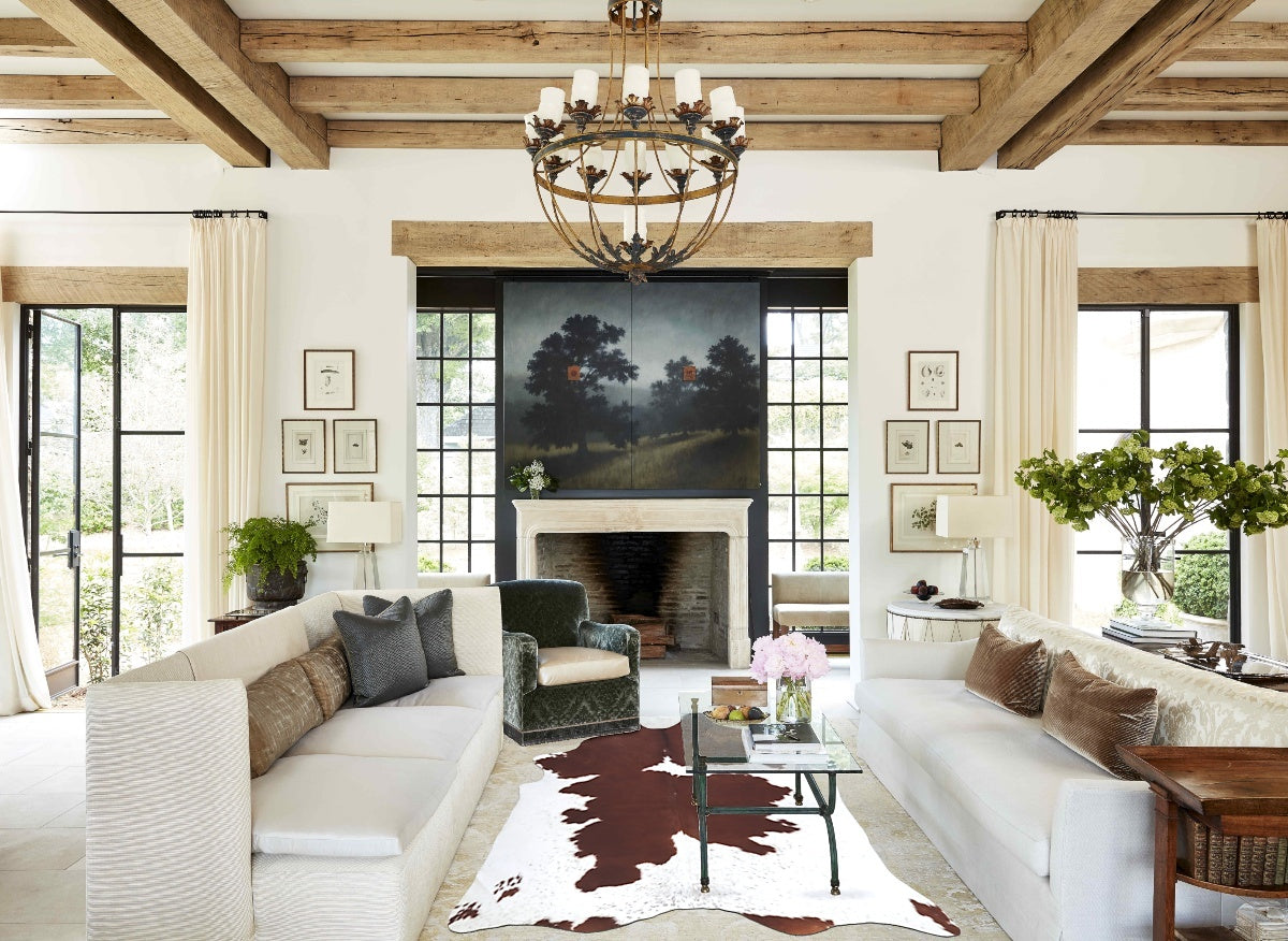 Brown and White XX-Large Brazilian Cowhide Rug 8'2"H x 6'5"W #B9462 by Hudson Hides