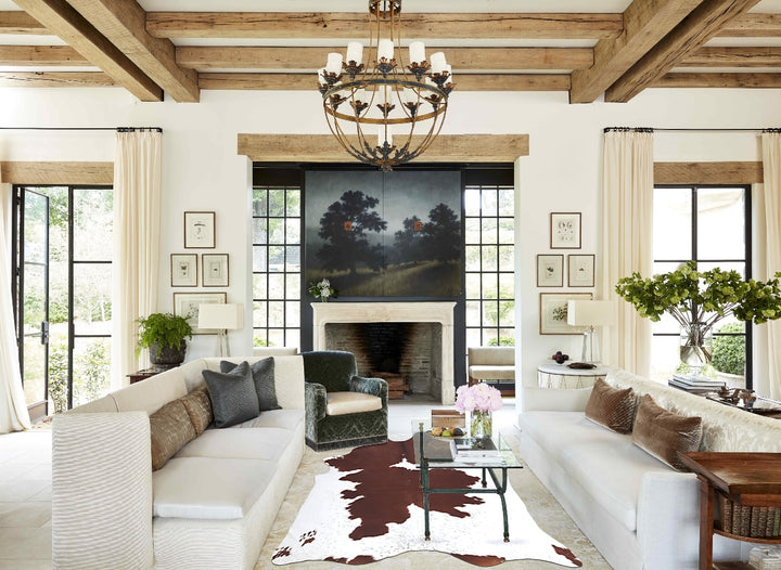 Brown and White XX-Large Brazilian Cowhide Rug 8'2"H x 6'5"W #B9462 by Hudson Hides