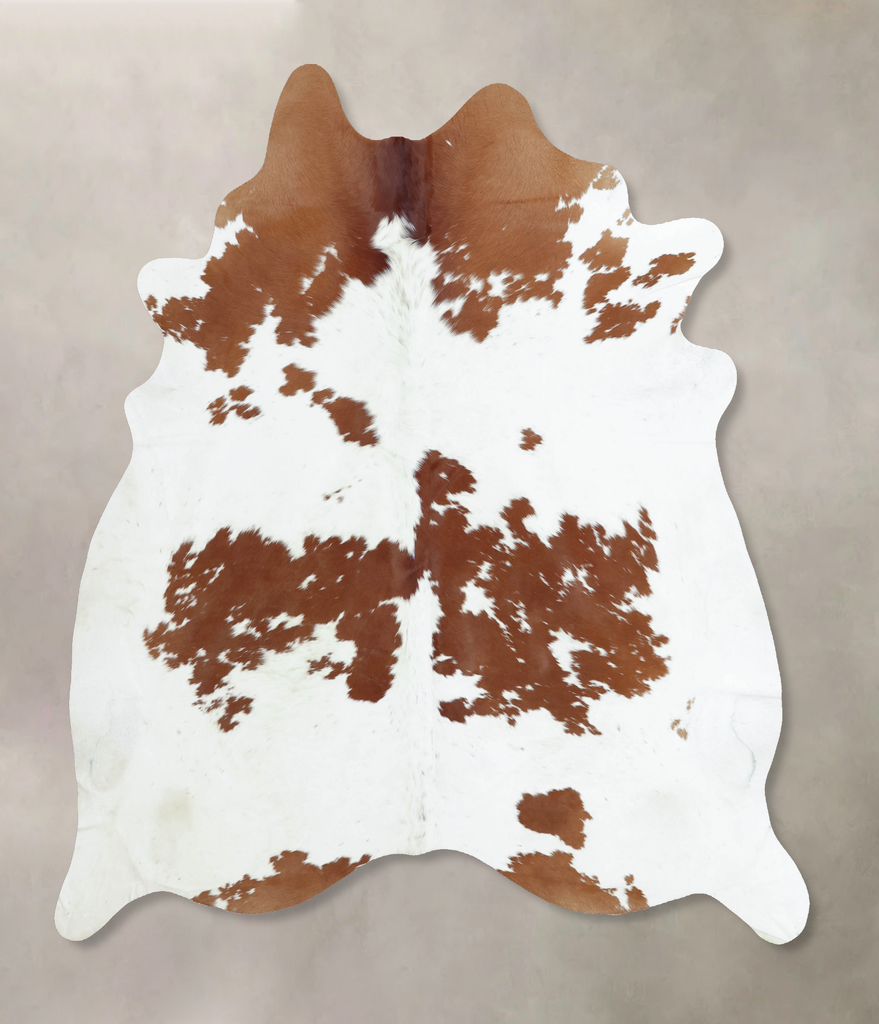 Brown and White X-Large Brazilian Cowhide Rug 7'6"H x 6'5"W #B9464 by Hudson Hides