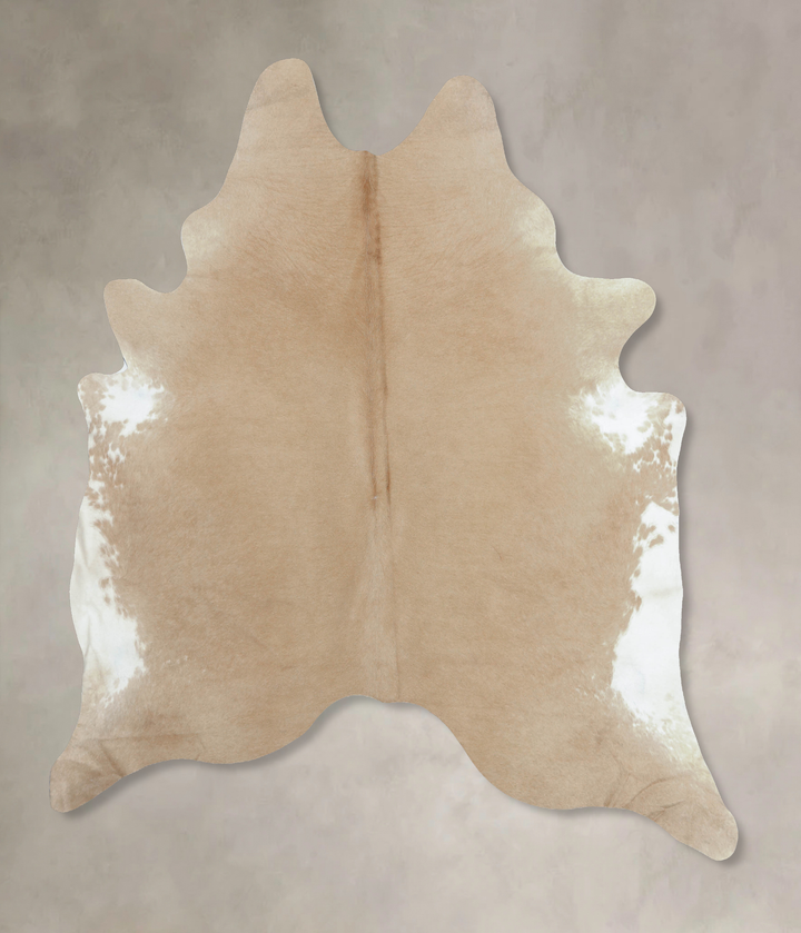 Beige XX-Large Brazilian Cowhide Rug 8'9"H x 7'2"W #B9467 by Hudson Hides