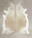 Beige and White X-Large Brazilian Cowhide Rug 7'7"H x 6'4"W #B9499 by Hudson Hides