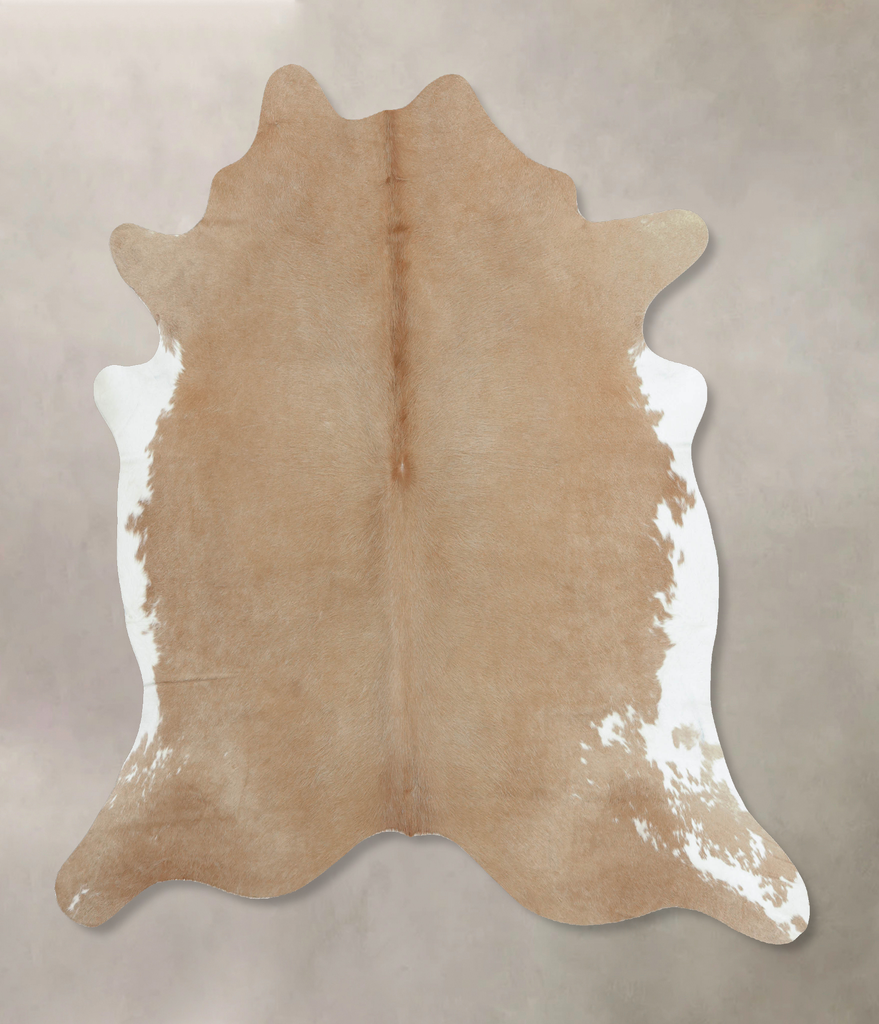 Beige X-Large Brazilian Cowhide Rug 7'4"H x 6'7"W #B9500 by Hudson Hides