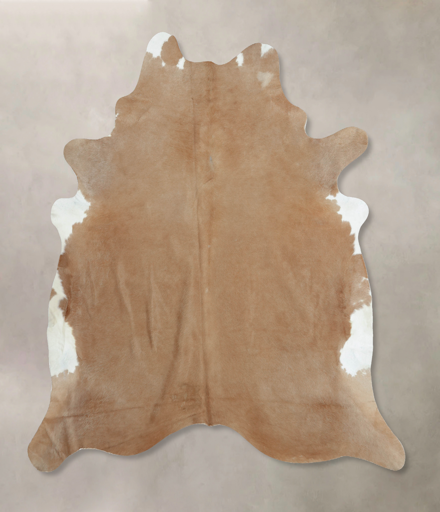 Beige XX-Large Brazilian Cowhide Rug 7'10"H x 6'7"W #B9503 by Hudson Hides