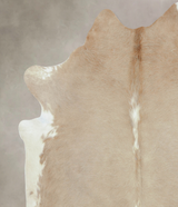 Beige and White XX-Large Brazilian Cowhide Rug 7'10"H x 6'8"W #B9510 by Hudson Hides