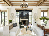Beige and White XX-Large Brazilian Cowhide Rug 7'10"H x 6'8"W #B9510 by Hudson Hides