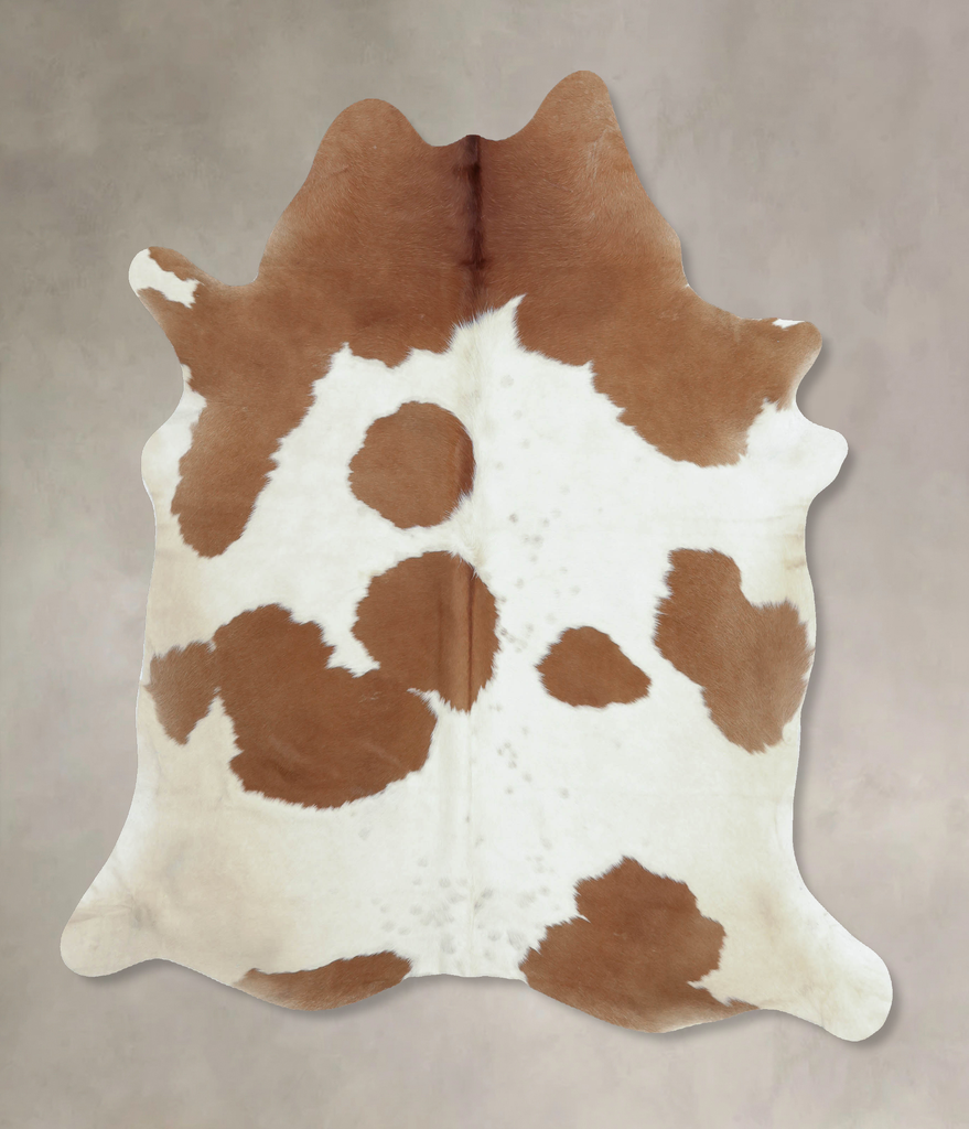 Brown and White X-Large Brazilian Cowhide Rug 7'0"H x 6'2"W #B9519 by Hudson Hides