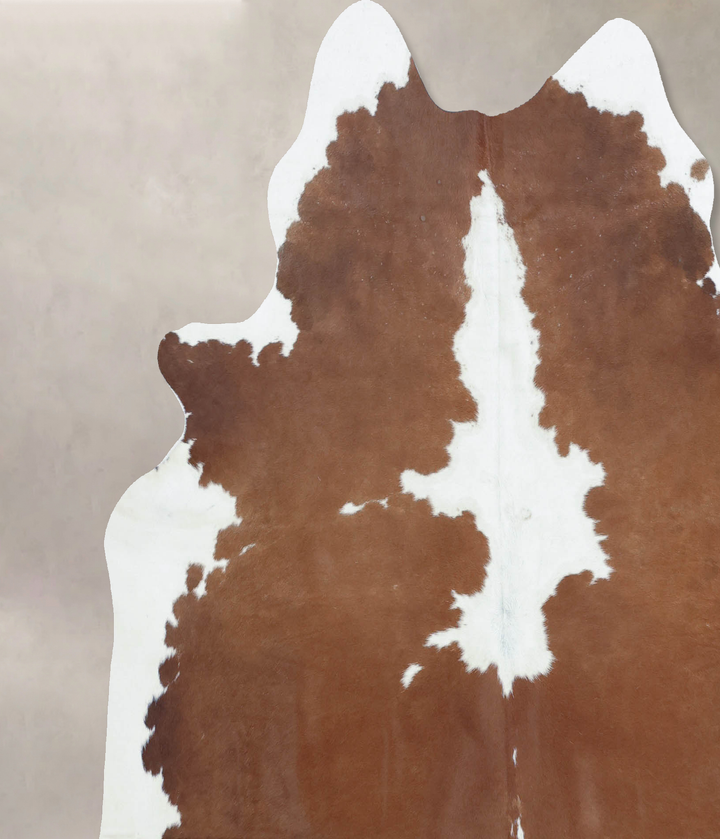 Brown and White X-Large Brazilian Cowhide Rug 6'8"H x 6'5"W #B9524 by Hudson Hides
