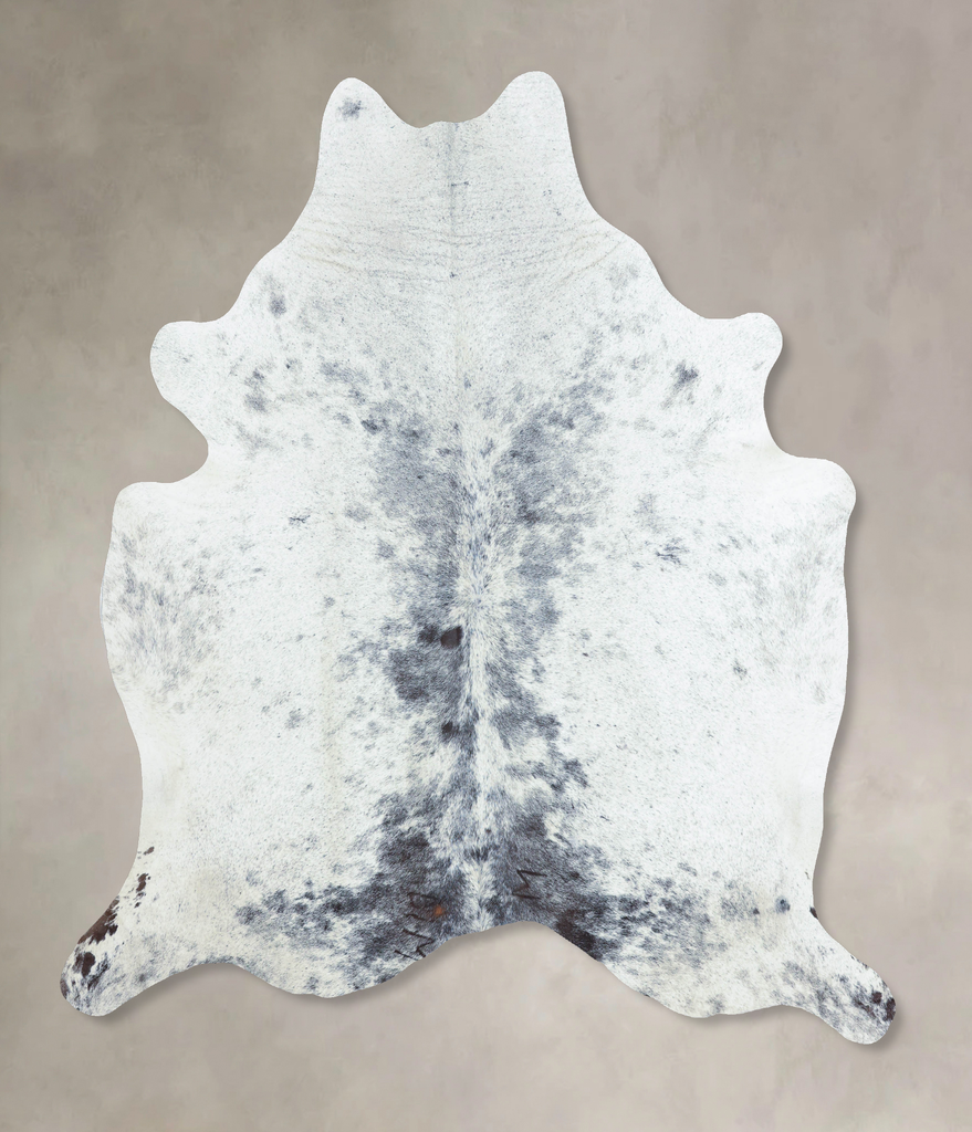 Salt and Pepper Black X-Large Brazilian Cowhide Rug 7'6"H x 6'8"W #B9655 by Hudson Hides