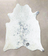 Salt and Pepper Black X-Large Brazilian Cowhide Rug 7'0"H x 7'2"W #B9711 by Hudson Hides