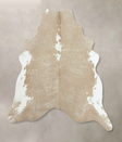 Beige and White XX-Large Brazilian Cowhide Rug 7'6"H x 7'0"W #B9756 by Hudson Hides