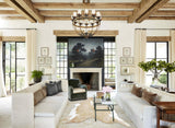 Beige and White XX-Large Brazilian Cowhide Rug 7'6"H x 7'0"W #B9756 by Hudson Hides