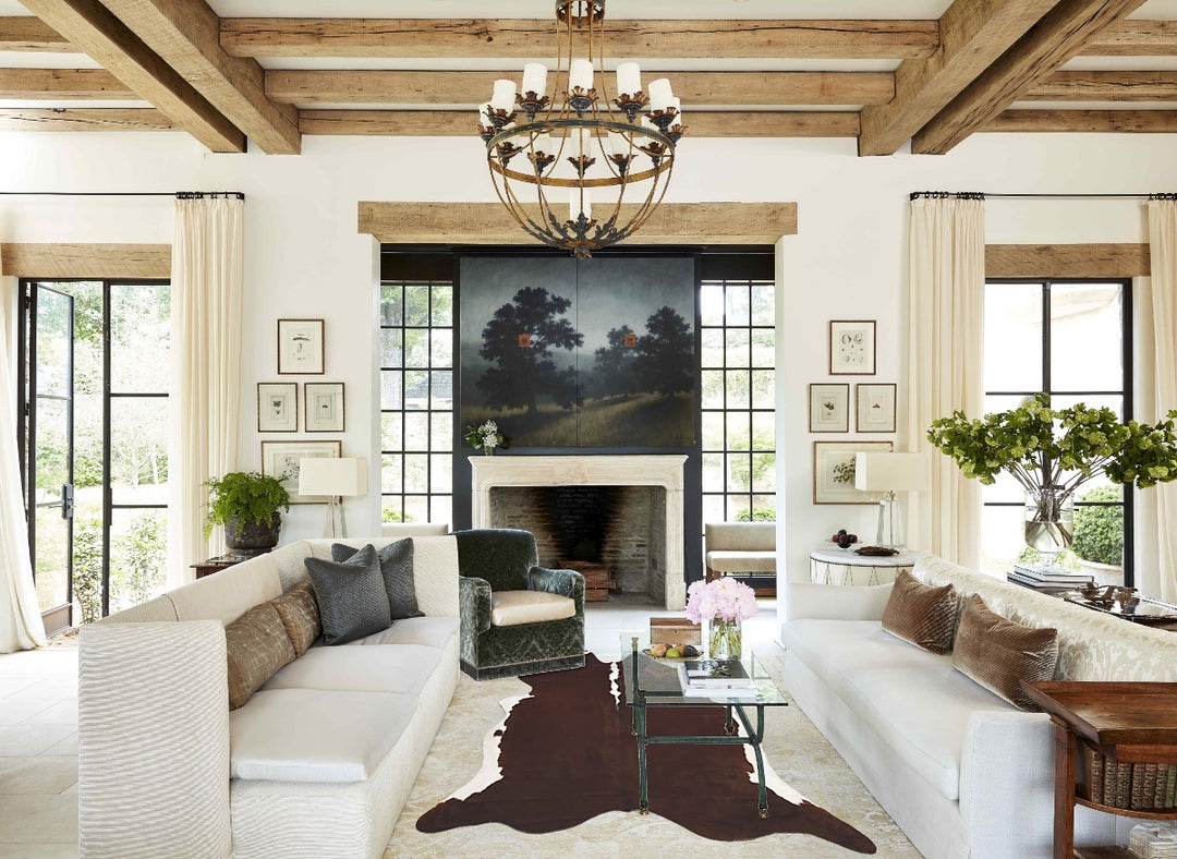 Hereford X-Large Brazilian Cowhide Rug 7'2"H x 6'8"W #B9878 by Hudson 