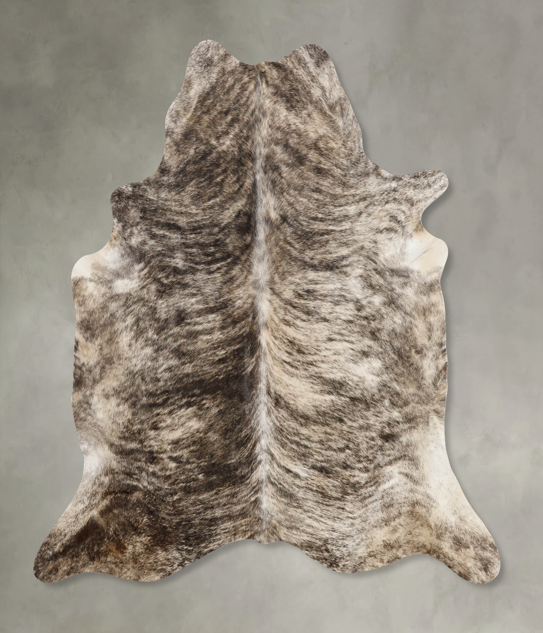 Grey Brindle X-Large Brazilian Cowhide Rug 7'2"H x 6'9"W #B9945 by Hud
