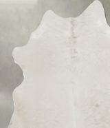 Solid White X-Large Brazilian Cowhide Rug 7'1"H x 6'5"W #B9968 by Hudson Hides