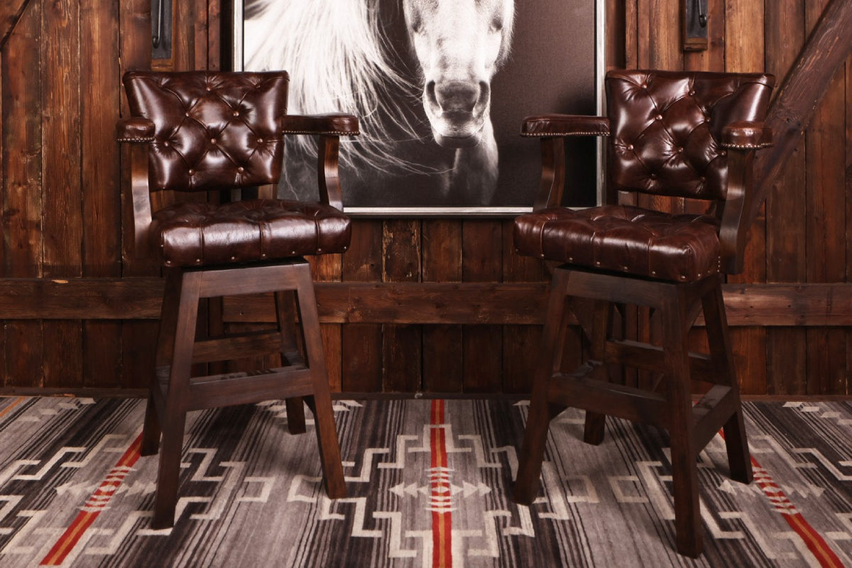 Billiards Room Classic Barstool Cowhides Direct