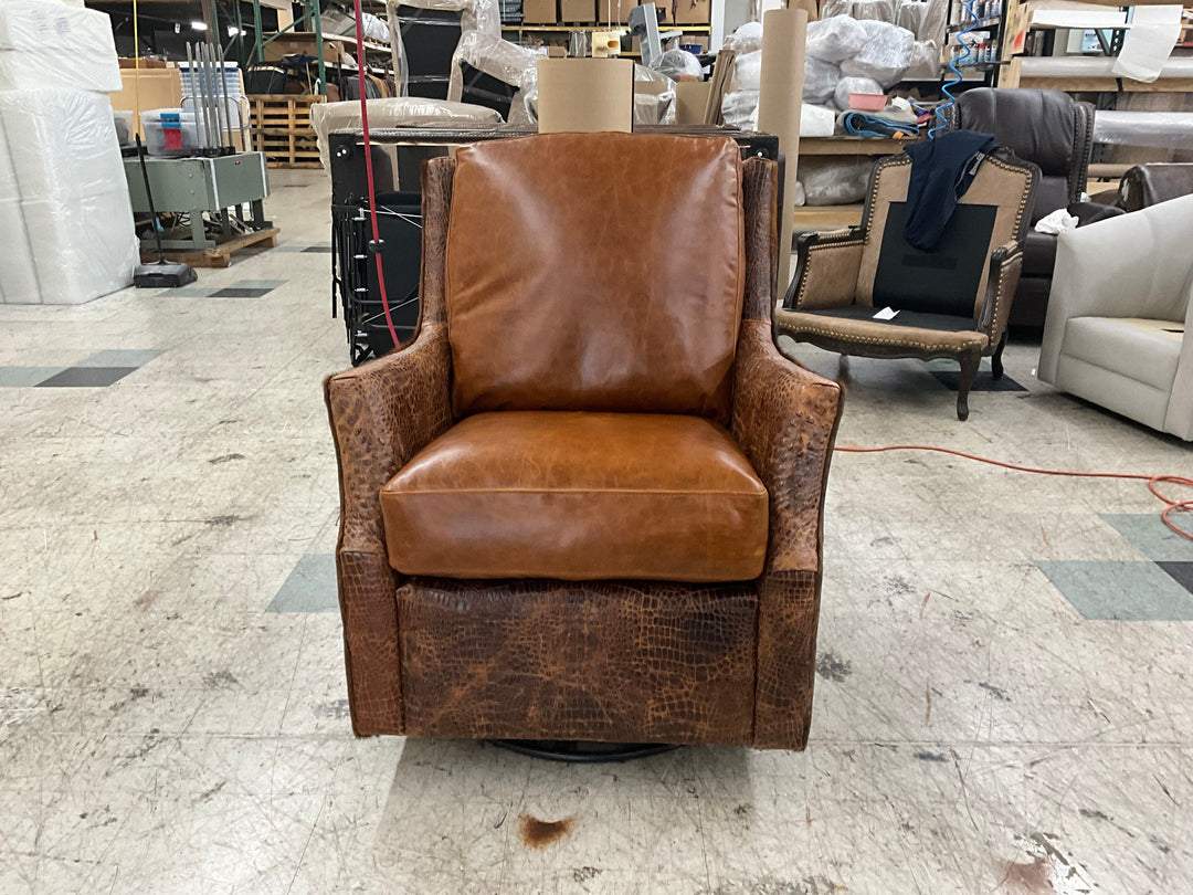 Bonham Cowhide Swivel Glider