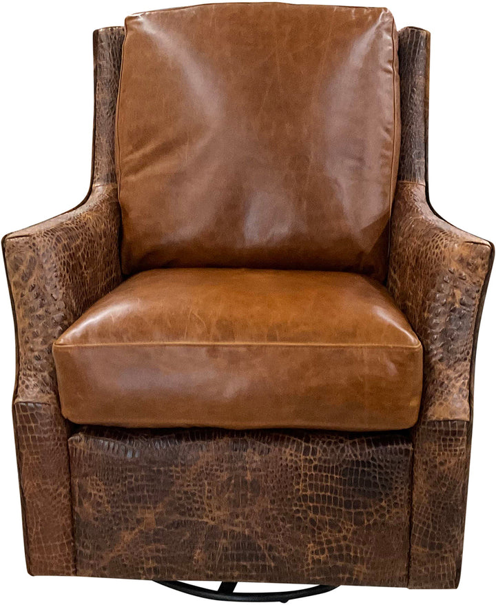 Bonham Cowhide Swivel Glider