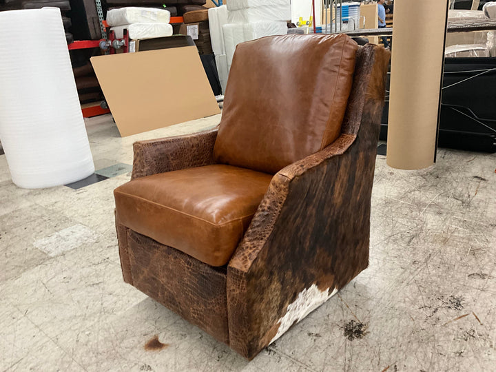 Bonham Cowhide Swivel Glider