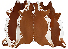 BROWN AND WHITE REGULAR COWHIDE RUGS