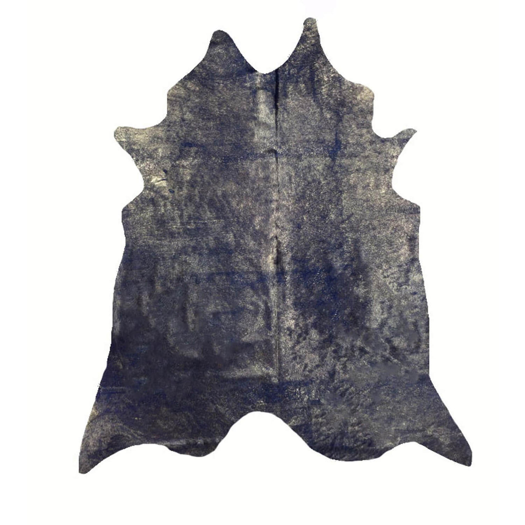 Blue with Gold Frost X-Large Brazilian Cowhide Rug 6'0H x 7'5 W #1002D