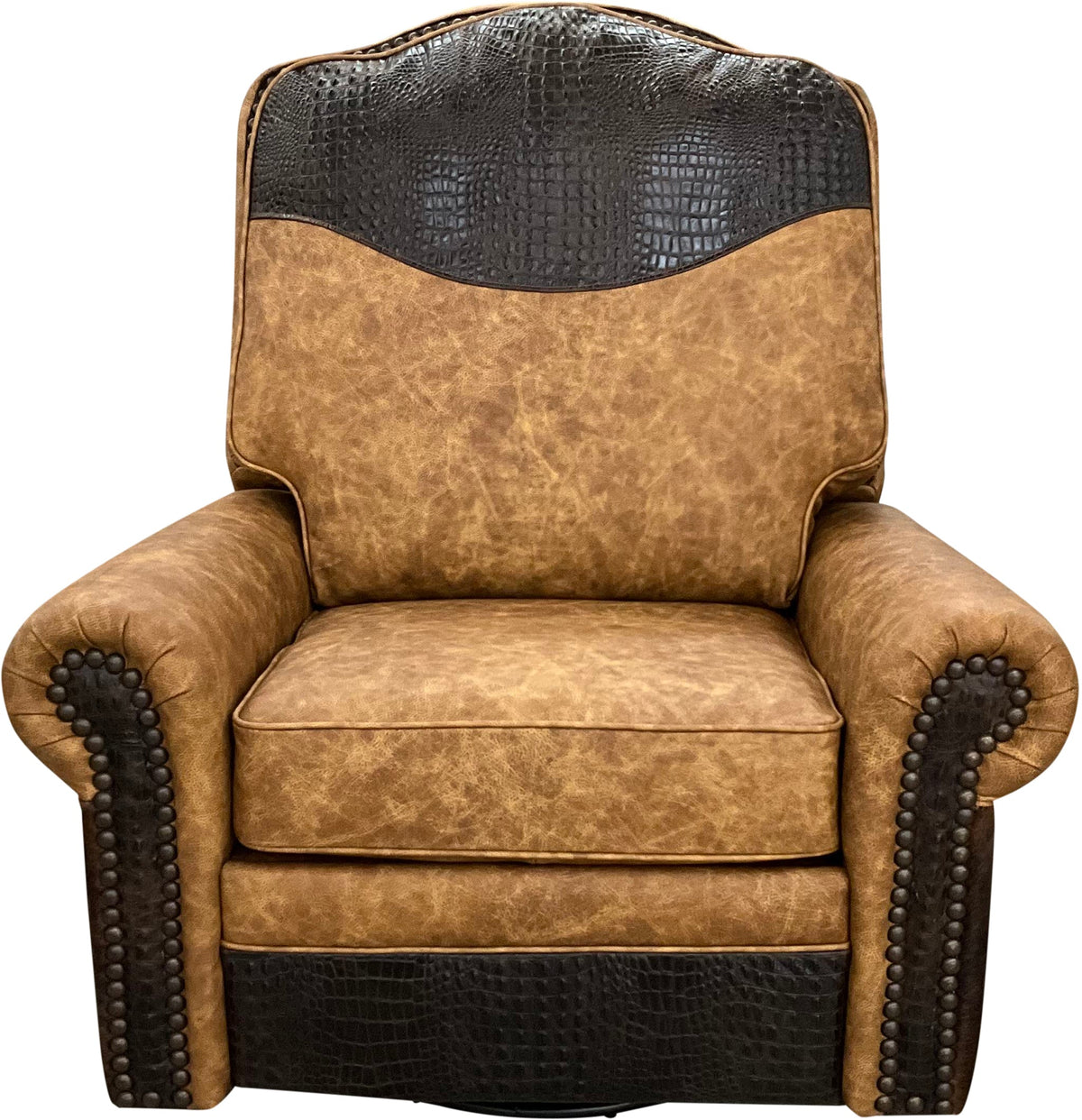 Camel Floral Swivel Glider Recliner