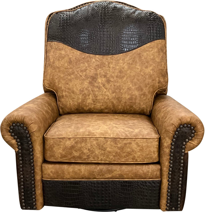Camel Floral Swivel Glider Recliner