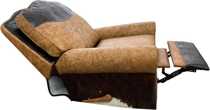 Camel Floral Swivel Glider Recliner