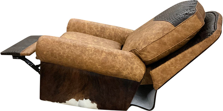 Camel Floral Swivel Glider Recliner