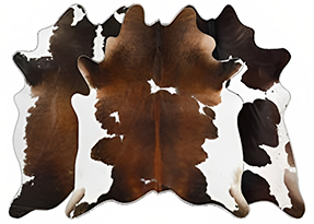 Chocolate and White Cowhide Rugs