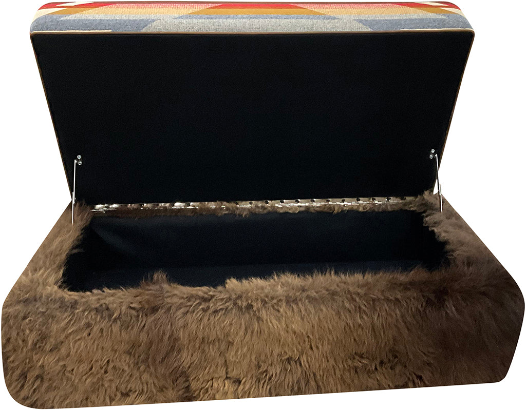 Desert Buffalo Storage Ottoman - 45" x 24"