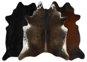 RICH DARK BROWN AND BLACK COWHIDE RUGS