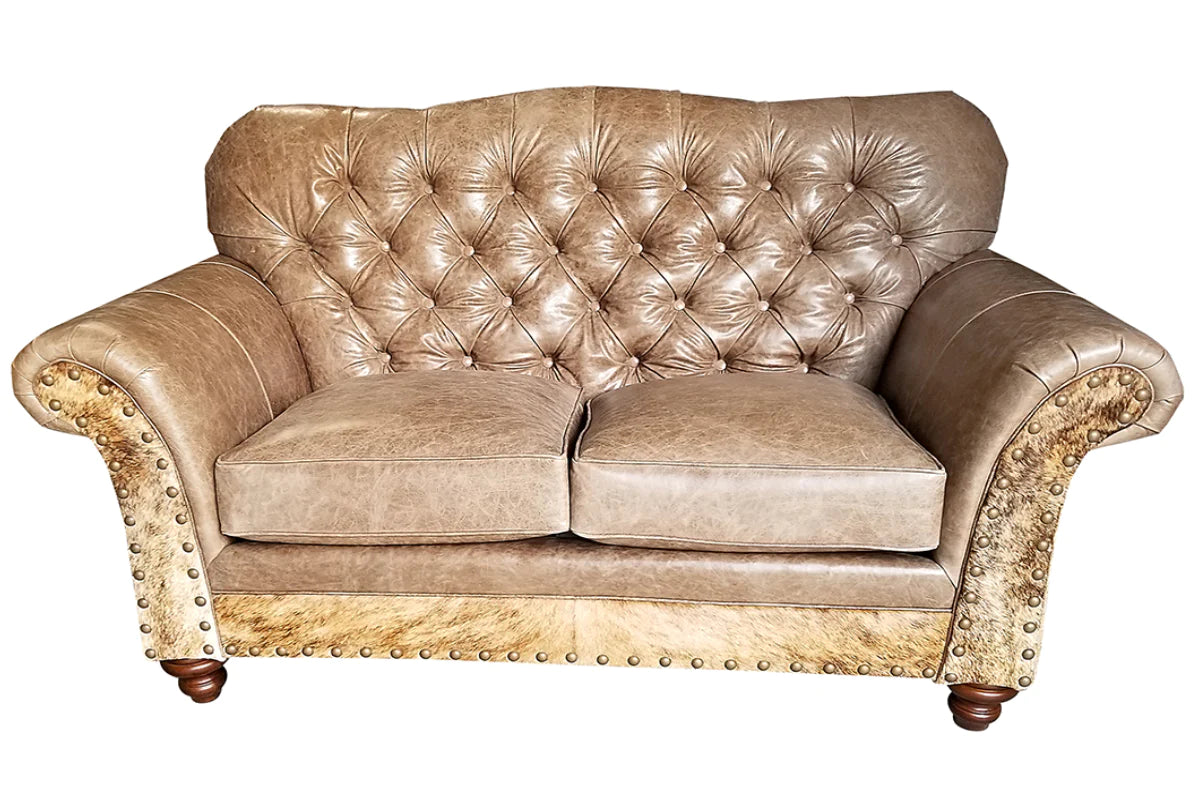 Grey Rock Tufted Love Seat