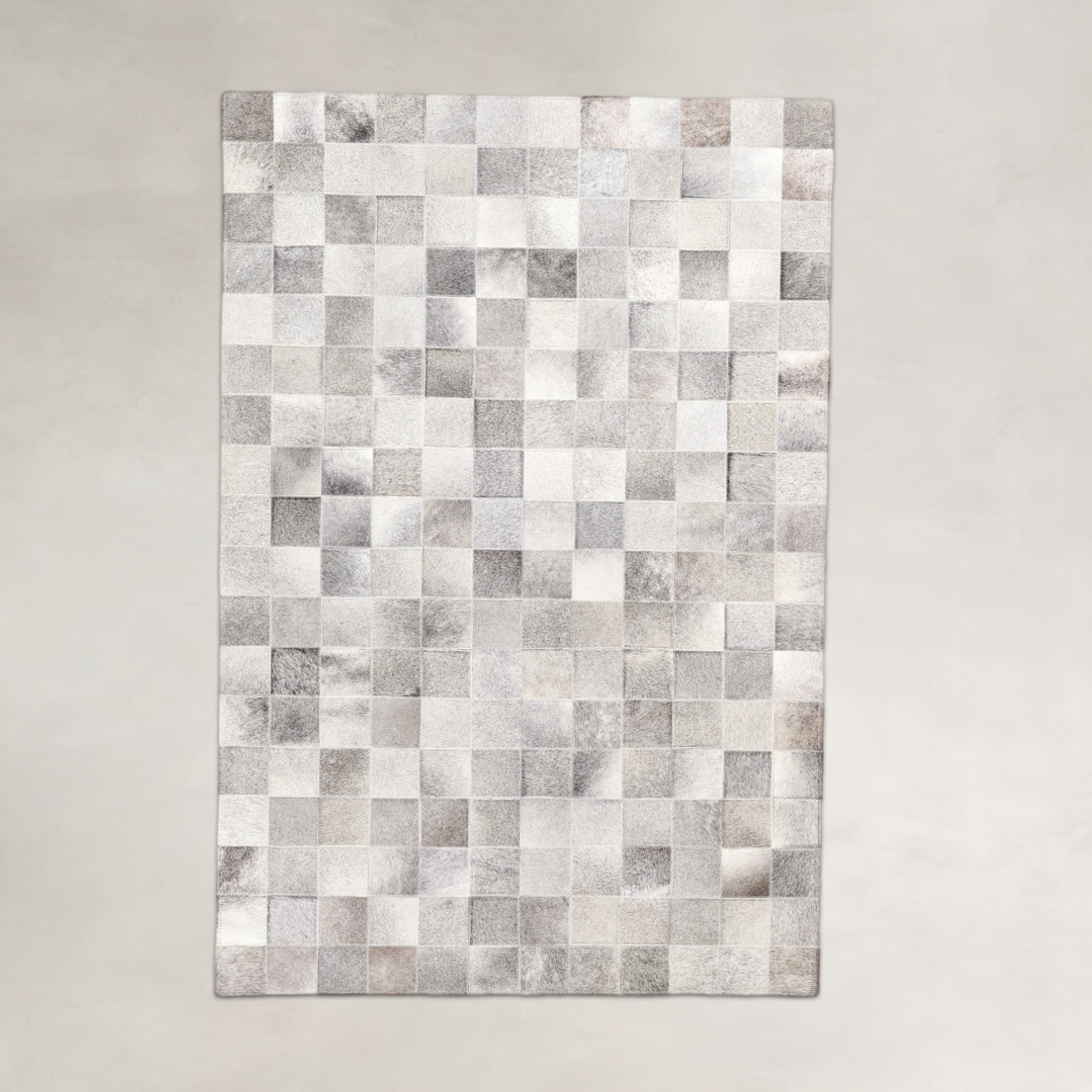 Grey Brazilian Cowhide Patchwork Rug by Hudson Hides