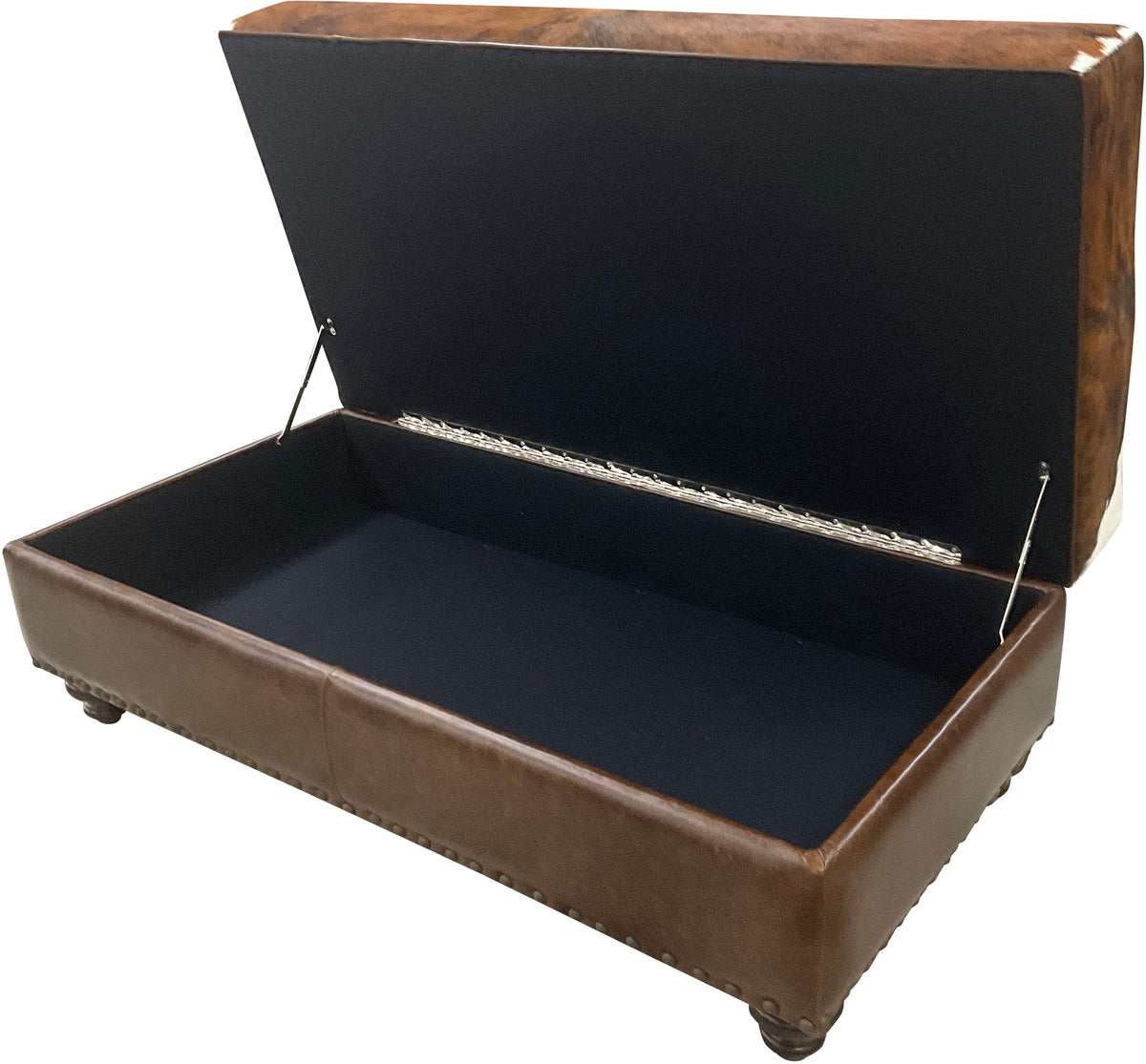 Cowhide Storage Ottoman - 60" x 30"