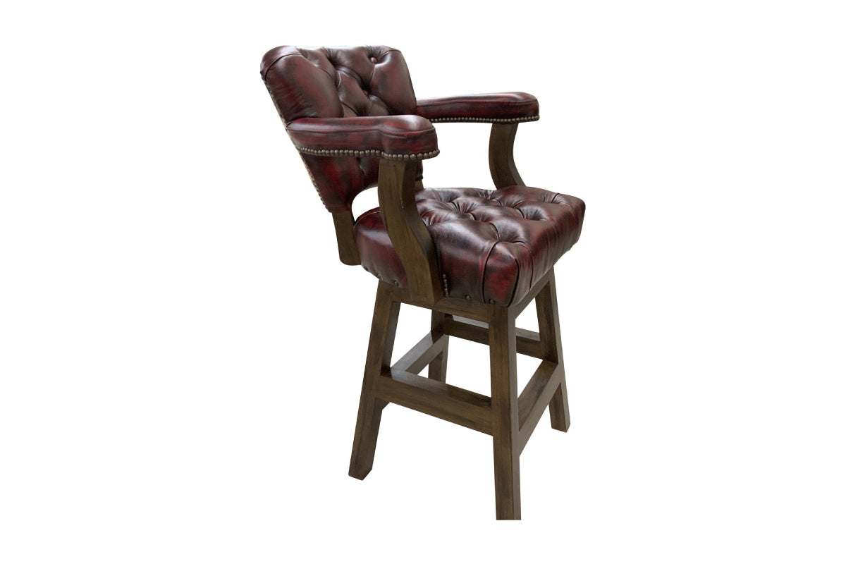 Hand Rubbed Crimson tufted Barstool