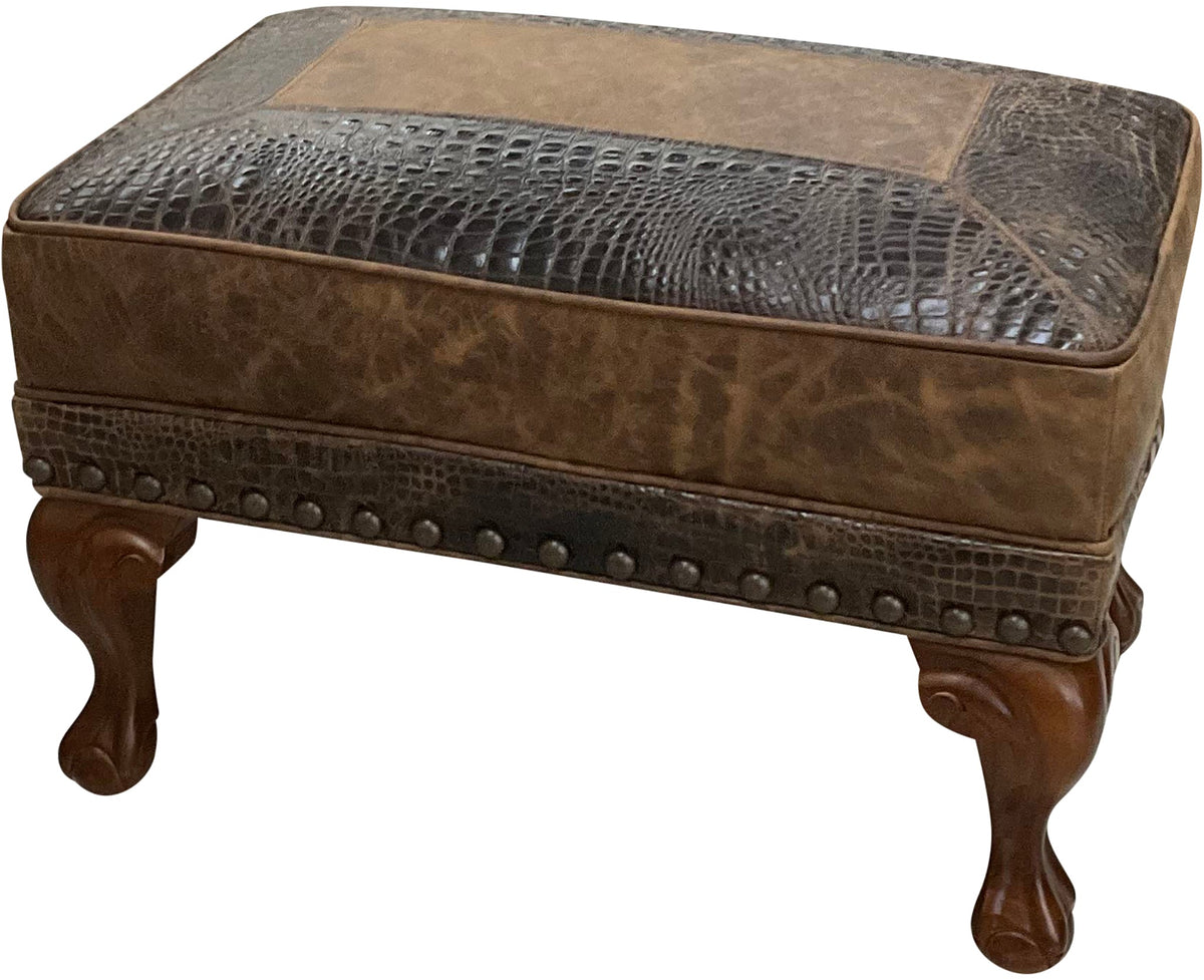 Walnut Crest Ottoman - 27 " x 17"