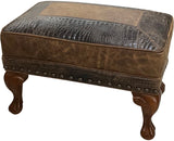 Walnut Crest Ottoman - 27 " x 17"