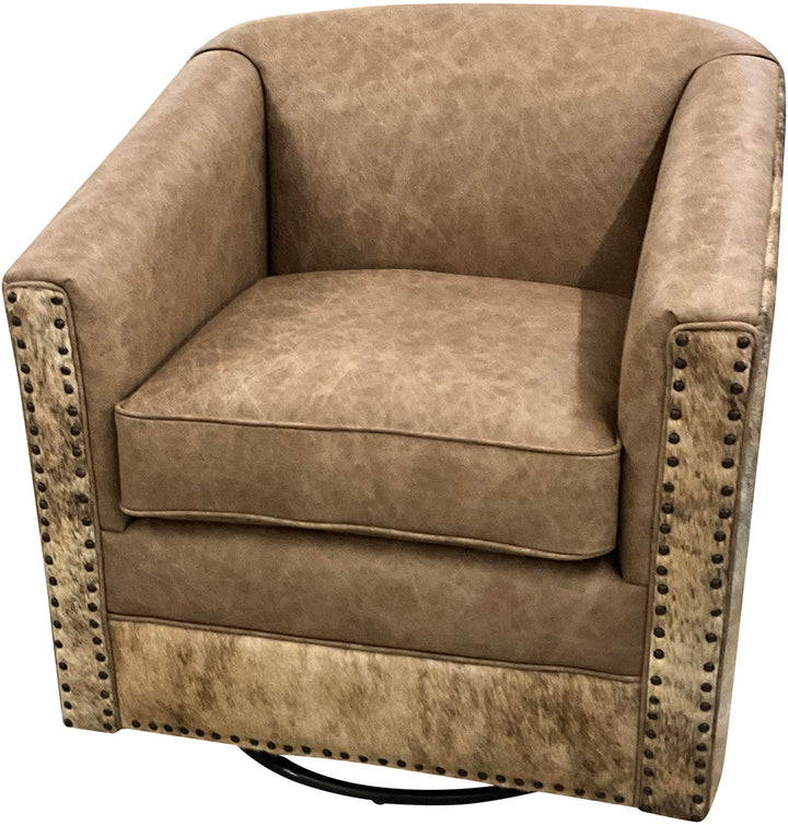 Palomino Mustang Western Cowhide Swivel Glider